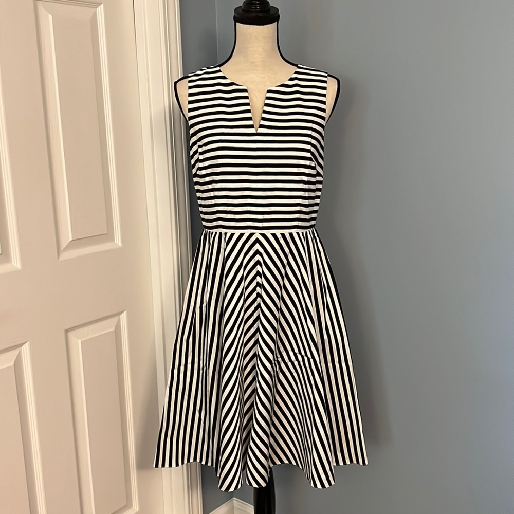 Black and White striped Ann Taylor dress